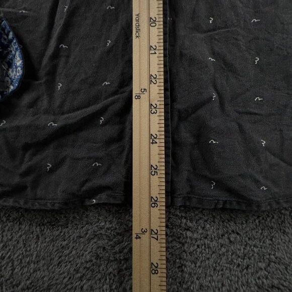 EVISU Genes Dark Gray Medium Long Sleeve Button Up Shirt AOP Logo Print Cotton - Picture 3 of 14